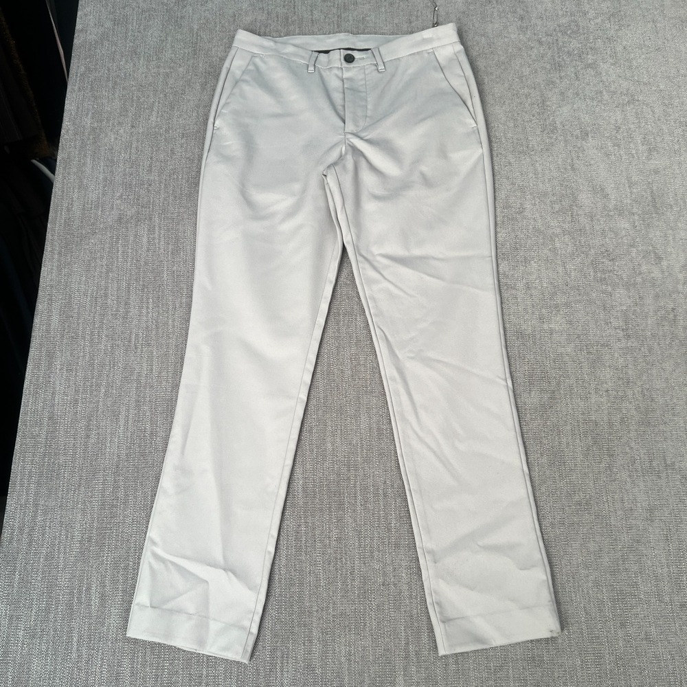 Calvin Klein Chino Pants Mens 31x32 Gray Flat Front Slim Stretch Office Career